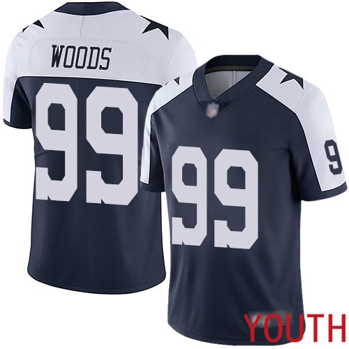 Youth Dallas Cowboys Limited Navy Blue Antwaun Woods Alternate #99 Vapor Untouchable Throwback NFL Jersey